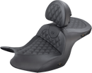 SADDLEMEN Heated Roadsofa™ Seat - Lattice Stitch - w/ Backrest - GL H18-07-182BRHCT
