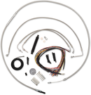 LA CHOPPERS Complete Stainless Braided Handlebar Cable/Brake Line Kit - 18"-20" Handlebars - '08-'13 FL LA-8010KT2-19