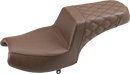 SADDLEMEN Step-Up Seat - Front Smooth/Rear Lattice Stitch - Brown - Challenger I20-06-173BR