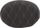DRAG SPECIALTIES SEATS Oval Sissy Bar Pad - Double Diamond - SIlver Stitch - FL '99-'22 0822-0429