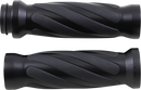 DRAG SPECIALTIES Twisted Grips - TBW - Matte Black 17-0543MBT