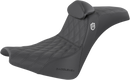 SADDLEMEN Pro Series SDC Performance Seat - w/ Backrest - Lattice Stitch/Lumbar Gripper - FX/FL '18-'24 SC81830DBRT