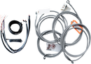 LA CHOPPERS Complete Stainless Braided Handlebar Cable/Brake Line Kit - 18"-20" Handlebars - '14-'15 FL LA-8052KT2-19