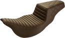 SADDLEMEN Step-Up Seat - Extended Reach - Front Tuck-n-Roll/Rear Lattice Stitch - Brown - FL '08-'24 808-07B-176BREX