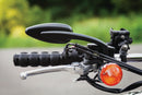 Kuryakyn Teardrop Mirrors Satin Black - Stylish and Functional Powersports Rearview Mirrors
