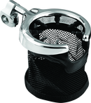 Kuryakyn Drink Holder with Mesh Basket for 1-1/4 inch Handlebar Clamp, Chrome