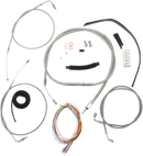 LA CHOPPERS Complete Stainless Braided Handlebar Cable/Brake Line Kit - 18"-20" Handlebars - '11-'15 Softail LA-8110KT2B-19