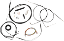 LA CHOPPERS Complete Black Vinyl Braided Handlebar Cable/Brake Line Kit - 12"-14" Handlebars - '12-'17 FXDB/C LA-8210KT2B-13B