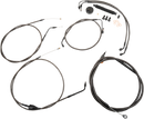 LA CHOPPERS Standard Midnight Braided Handlebar Cable/Brake Line Kit - 12"-14" Ape Hangers - '96-'07 FLTR LA-8006KT-13M