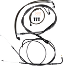 LA CHOPPERS Standard Midnight Braided Handlebar Cable/Brake Line Kit - 12"-14" Ape Hangers - '08-'13 FLTR LA-8050KT-13M