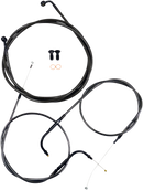 LA CHOPPERS Standard Midnight Braided Handlebar Cable/Brake Line Kit - 18"-20" Ape Hangers - '04-'06 Sportster LA-8310KT-19M