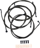 LA CHOPPERS Standard Midnight Braided Handlebar Cable/Brake Line Kit - 15"-17" Ape Hangers - '14-'16 FLH LA-8052KT-16M
