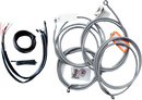 LA CHOPPERS Complete Stainless Braided Handlebar Cable/Brake Line Kit - 15"-17" Handlebars - '16 Touring LA-8053KT2-16