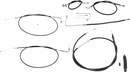 LA CHOPPERS Standard Black Vinyl Handlebar Cable/Brake Line Kit - 15"-17" Ape Hangers - '15 FLS LA-8151KT-16B