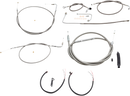 LA CHOPPERS Complete Stainless Braided Handlebar Cable/Brake Line Kit - 15"-17" Handlebars - '15 FLS LA-8151KT2A-16