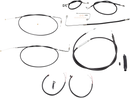 LA CHOPPERS Complete Black Vinyl Braided Handlebar Cable/Brake Line Kit - 15"-17" Handlebars - '15 FLS LA-8151KT2A-16B