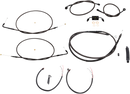 LA CHOPPERS Complete Midnight Braided Cable Kit - 18"-20" Handlebars - ABS - '12-'17 FXDB/C LA-8211KT2-19M
