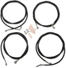 LA CHOPPERS Standard Black Vinyl Handlebar Cable/Brake Line Kit - Mini Ape Hangers - '17-'20 FL LA-8054KT-08B