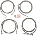 LA CHOPPERS Standard Stainless Braided Handlebar Cable/Brake Line Kit - 15"-17" Ape Hangers - '17-'20 Touring LA-8054KT-16
