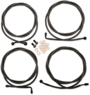 LA CHOPPERS Standard Midnight Braided Handlebar Cable/Brake Line Kit - 15"-17" Ape Hangers - '17-'19 Touring LA-8054KT-16M