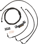 LA CHOPPERS Standard Midnight Braided Handlebar Cable/Brake Line Kit - 15"-17" Ape Hangers - '17-'19 Touring LA-8055KT-16M