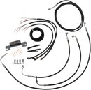 LA CHOPPERS Complete Black Vinyl Braided Handlebar Cable/Brake Line Kit - 18"-20" Handlebars - '17-'20 Touring LA-8055KT2-19B
