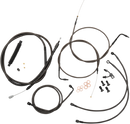 LA CHOPPERS Standard Midnight Braided Handlebar Cable/Brake Line Kit - 12"-14" Ape Hangers - '15 FXSB LA-8122KT-13M