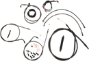 LA CHOPPERS Complete Midnight Braided Cable Kit - 15"-17" Handlebars - ABS - '15-FXSB LA-8122KT2-16M