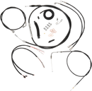 LA CHOPPERS Complete Black Vinyl Braided Handlebar Cable/Brake Line Kit - 18"-20" Handlebars - '15 FXSB LA-8122KT2-19B