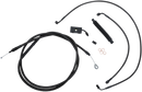 LA CHOPPERS Standard Midnight Braided Handlebar Cable/Brake Line Kit - 12"-14" Ape Hangers - '18-'22 Softail LA-8152KT-13M
