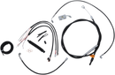 LA CHOPPERS Complete Black Vinyl Braided Handlebar Cable/Brake Line Kit - 15"-17" Handlebars - '18-'22 Softail LA-8152KT2-16B