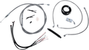 LA CHOPPERS Complete Stainless Braided Handlebar Cable/Brake Line Kit - 18"-20" Handlebars - '18-'22 Softail LA-8152KT2-19