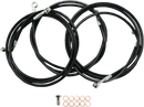 LA CHOPPERS Brake Line - 12" - 14" Ape Hanger Handlebars - Black LA-8052B13B
