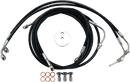 LA CHOPPERS Brake Line - 15" - 17" Ape Hanger Handlebars - Black LA-8050B16B