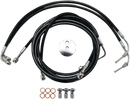 LA CHOPPERS Brake Line - 15" - 17" Ape Hanger Handlebars - Black LA-8051B16B