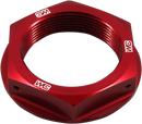 Works Connection Honda 24-305 Red Steering Stem Nut - CNC Machined Aluminum with Safety Wire Holes
