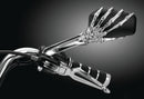 Kuryakyn Skeleton Hand Mirrors Chrome/Black with Adjustable Skeleton Hand Display for Powersports