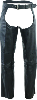 Kuryakyn Leather by River Road Longhaul Leather Chaps – Medium, Black