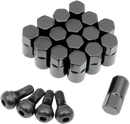 MOOSE OFFROAD Lug Nuts with Valve Stems - 12 mm x 1.50 - Black - Tapered - 16 Pack SP300MO207B