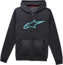 ALPINESTARS Ageless II Zip Hoodie - Charcoal/Turquoise - 2XL 10385305219762X
