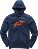 ALPINESTARS Ageless II Zip Hoodie - Navy/Red - Medium 1038530527030M