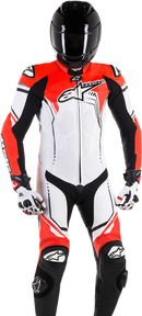 ALPINESTARS GP Plus v2 1-Piece Leather Suit - White/Black/Red Fluorescent - US 46 / EU 56 3150518-233-56