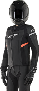 ALPINESTARS Stella Kira Leather Jacket - Black/Red - US 8 / EU 44 3112019-1030-44