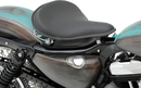 DRAG SPECIALTIES SEATS Seat - Spring Solo - Large - Black Solar-Reflective Leather/White Perimeter Stitch 0806-0048