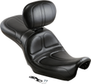 LE PERA Maverick Seat - with Backrest - Stitched - Black - FLD/FXD '06-'17 LK-970BR