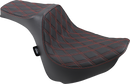 DRAG SPECIALTIES SEATS Predator III Seat - Double Diamond - Red Stitched - FXFB/S '18-'23 0802-1074