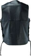 Kuryakyn Leather By River Road Old Skool Leather Vest Black - Large