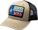 QuadBoss Texas Snap Hat Kaki - Classic Trucker Style with Mesh Back and Cotton Sweatband