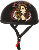 Bikers Choice Skid Lids Lucky Lady Original Helmet - Large, Low-Profile Contoured Design with D.O.T. Compliance