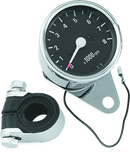 Bikers Choice Big Twin & XL Mechanical Mini Tachometer with Black Face – 8000 RPM, 2.5 Inch